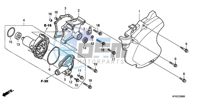 LEFT CRANKCASE COVER/WATE R PUMP