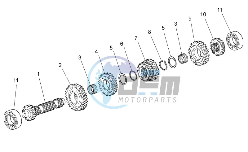 Primary gear shaft