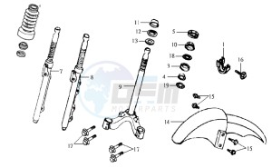 JOYRIDE 125 drawing FRONT FORK/ FRONT FENDER