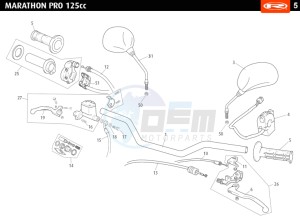 MARATHON-125-PRO-WHITE drawing HANDLEBAR - CONTROLS