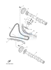 MT09 MT-09 900 (1RCN 1RCP) drawing CAMSHAFT & CHAIN