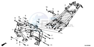 CBR500RF CBR500R UK - (E) drawing FRAME BODY