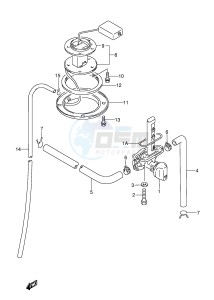 GSX600F (E2) Katana drawing FUEL COCK (GSX600FL FM E22,MODEL L M N P R S)