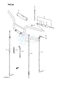 LT230E (E1) drawing HANDLEBAR - CONTROL CABLE