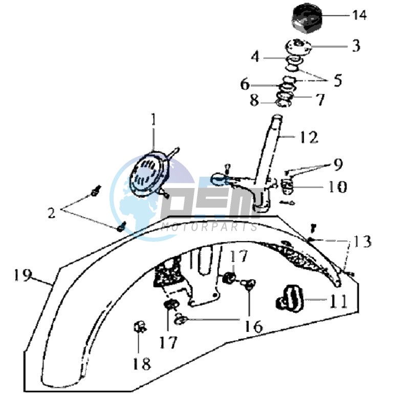 YOKE / STEERING HEAD BEARING / FRONT FENDER