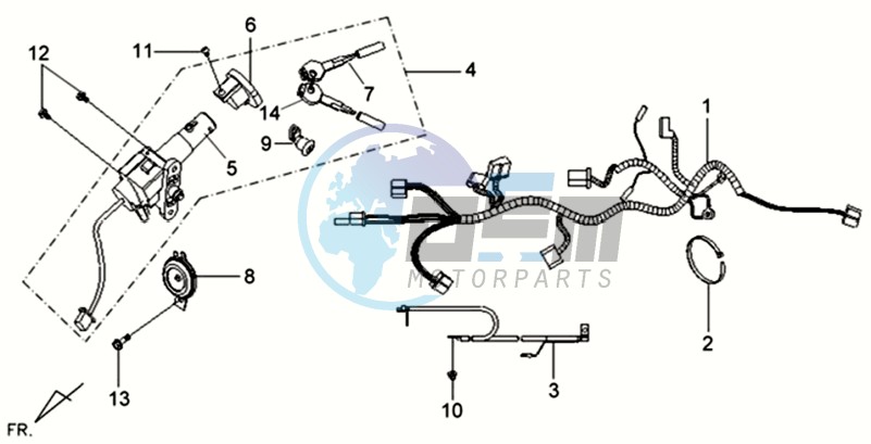 WIRING HARNASS - IGNITION LOCK - CDI UNIT