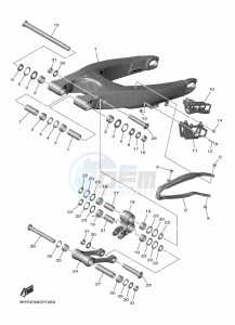 YZ450F (BHR6) drawing REAR ARM