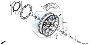 CBR500RAD CBR500R ABS UK - (E) drawing FRONT WHEEL