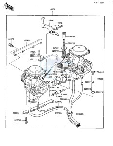 KZ 305 B [CSR BELT] (B1) [CSR BELT] drawing CARBURETOR ASSY