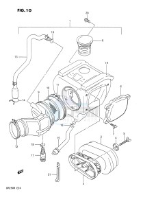 DR250 (E24) drawing AIR CLEANER