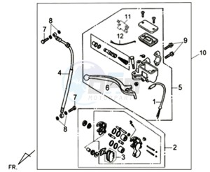 SYMPHONY 125 drawing BRAKE LEVER / BRAKE CALIPER / BRAKE LINES