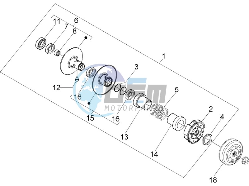 Driven pulley