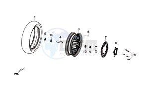 GTS 300I ABS L7 drawing FRONT WHEEL