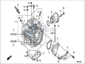 CRF125FBH Europe Direct - (ED) drawing CYLINDER HEAD