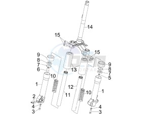 Liberty 125 4t drawing Fork components (MVP)