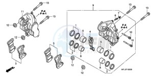 CBR1000RA9 BR / ABS MME drawing FRONT BRAKE CALIPER