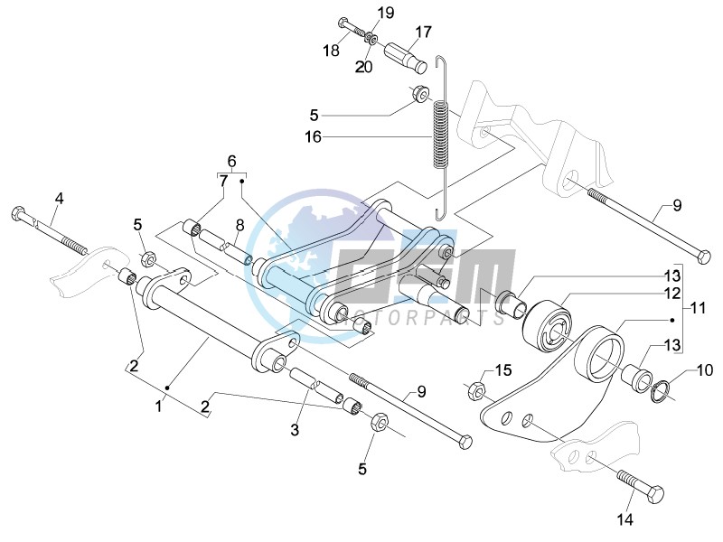 Swinging arm