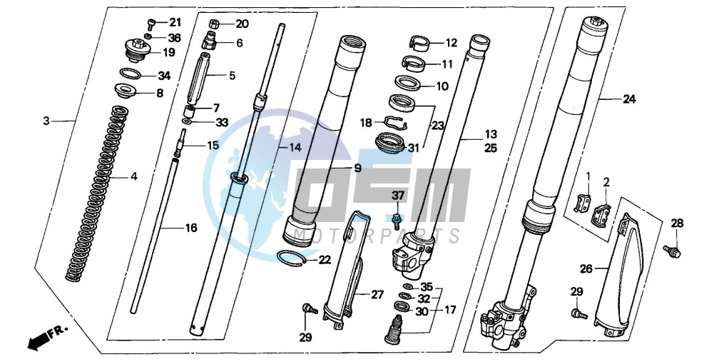 FRONT FORK (CR125RS/RT/RV)