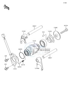 KLX110 KLX110CGF EU drawing Gear Change Drum/Shift Fork(s)