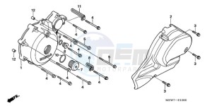 NT700VAA France - (F / ABS) drawing LEFT CRANKCASE COVER