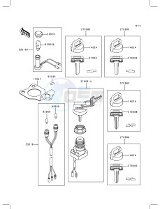 KLF 400 B [BAYOU 400 4X4] (B4-B6) [BAYOU 400 4X4] drawing IGNITION SWITCH