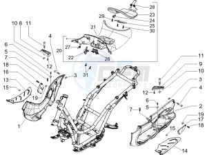 Beverly 125 Sport e3 drawing Central cover - Footrests