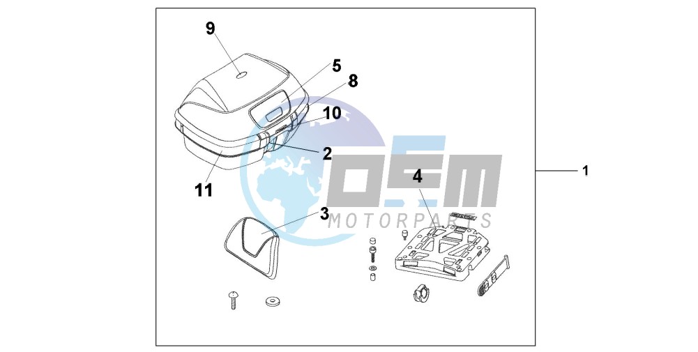 TOP BOX 45L PETROL BLUE M