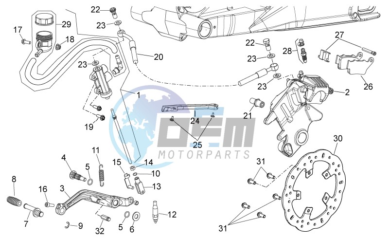 Rear brake system