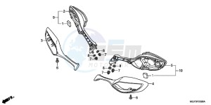 CBR1000RRD Fireblade - CBR1000RR UK - (E) drawing BACK MIRROR