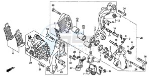 ST1100 drawing FRONT BRAKE CALIPER (ST1100AT/AV/AW)