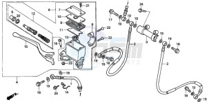 TRX200D FOURTRAX 200 drawing FR. BRAKE MASTER CYLINDER