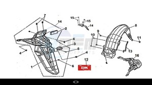 JOYRIDE 300 16" (LJ30W4-EU) (M3) drawing RR. FENDER - RR. MUDGUARD