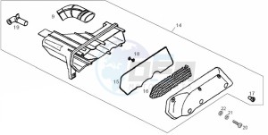 ATLANTIS BULLET - 50 cc VTHAL1AE2 Euro 2 2T AC ESP drawing Air box (Positions)