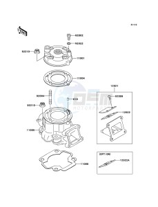 KX65 KX65A7F EU drawing Cylinder Head/Cylinder