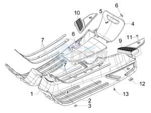 S 125 4T 2V E3 Taiwan drawing Central cover - Footrests