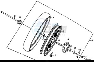 SYMPHONY SR 125 (AZ12W4-EU) (L7-M0) drawing FRONT WHEEL