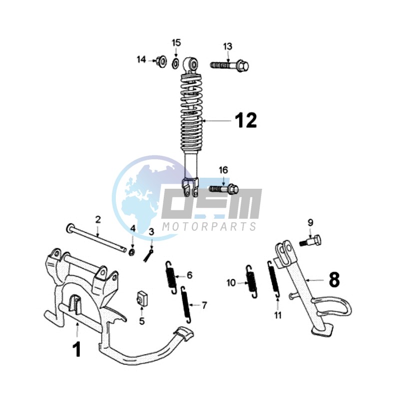 REAR SHOCK AND STAND