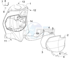 Fly 150 4t drawing Front glove-box - Knee-guard panel