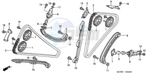 VFR800A9 France - (F / ABS CMF MME TWO) drawing CAM CHAIN/TENSIONER