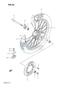 DR250 (E24) drawing FRONT WHEEL