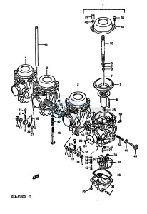 GSX-R1100 (K-L) drawing CARBURETOR