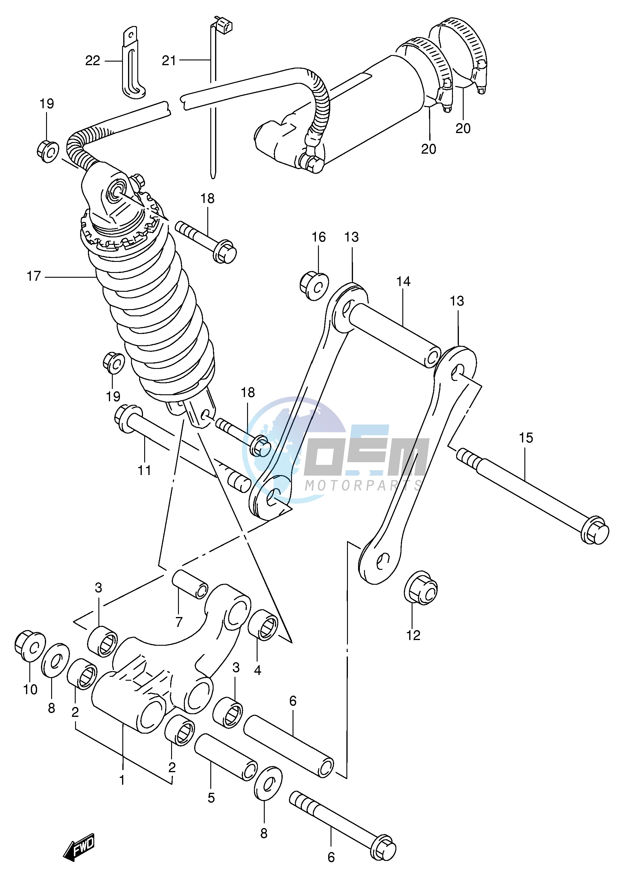 REAR CUSHION LEVER (MODEL S T V W)