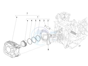 150 4T 3V ie Primavera (NAFTA) drawing Cylinder-piston-wrist pin unit