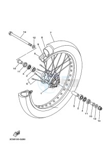 XT250 XT250M (B1UC) drawing FRONT WHEEL