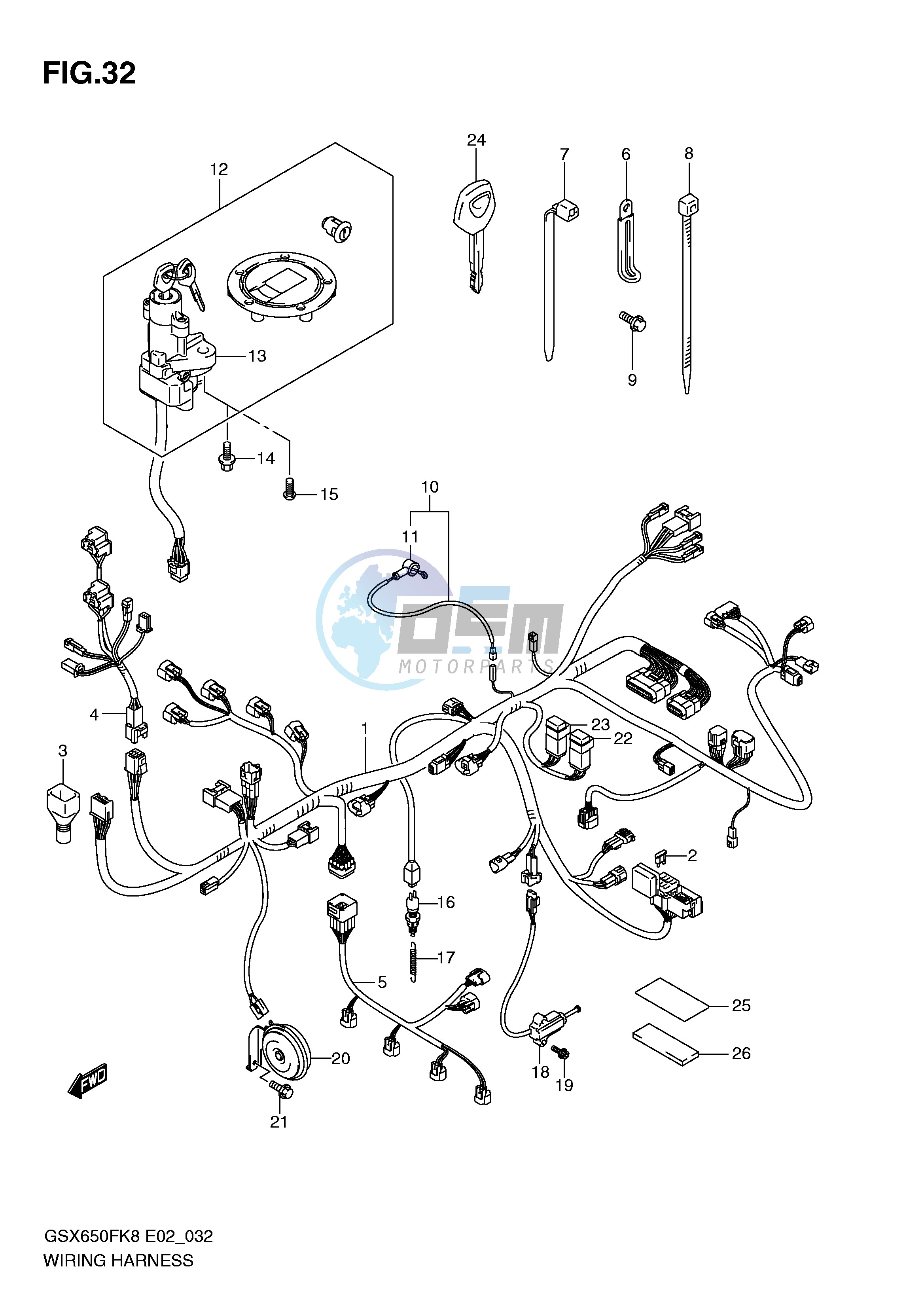 WIRING HARNESS (GSX650F FU)