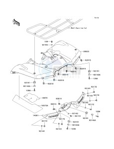 KVF 650 G [BRUTE FORCE 650 4X4I HARDWOODS GREEN HD] (G6F-G9F) G7F drawing REAR FENDER-- S- --- G6F_G7F_G8F- -