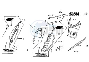 SHARK - 125 cc drawing SIDE COVERS