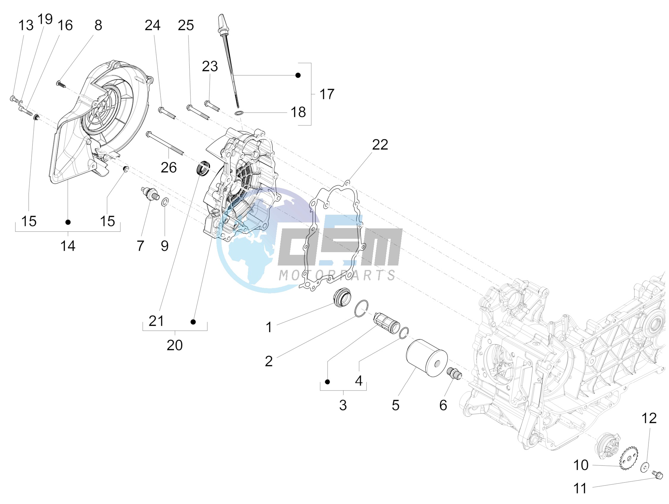 Flywheel magneto cover - Oil filter