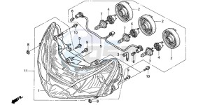 CBR900RR drawing HEADLIGHT (CBR900RR2,3)