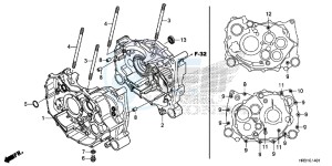 TRX420FE1H Europe Direct - (ED) drawing CRANKCASE (TRX420FE1/FM1/FM2/TE1/TM1)